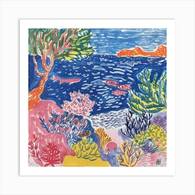 Seaside Doodle Matisse Style 8 Art Print