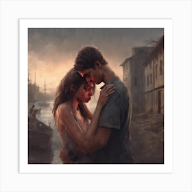 637747 A Young Man Holds His Girlfriend And Cries Xl 1024 V1 0(2) Art Print