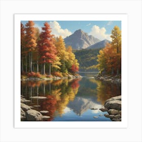 Autumn Lake Art Print 2 Art Print