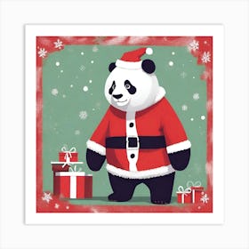 Giant Santa Panda Art Print