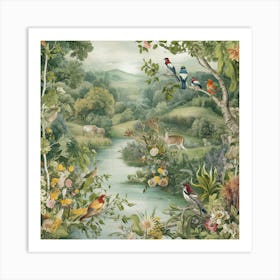 Birds In The Forest Art Print