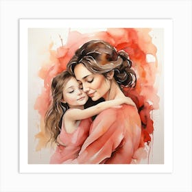 Mother And Daughter Painting Art Print