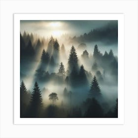 Foggy Forest Art Print