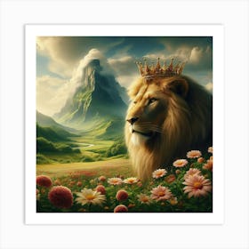 Lion In The Meadow 3 Art Print