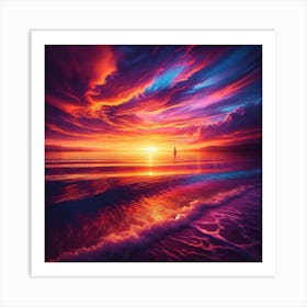 Sunset On The Beach 3 Art Print