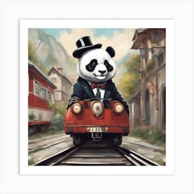 Panda Train Art Print