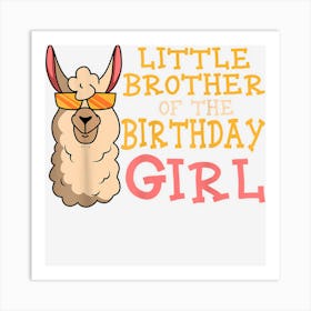 Little Brother Of The Birthday Girl Llama Bday Party 1 Art Print