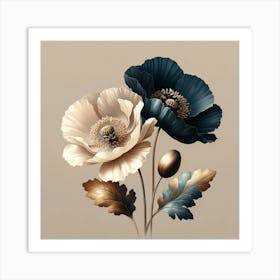 Black And White Poppies Art Print