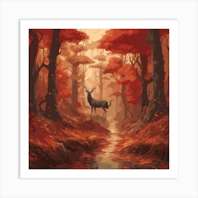 Deer In The Forest Art Print