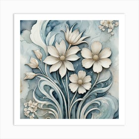 Flowers On Water Art Print