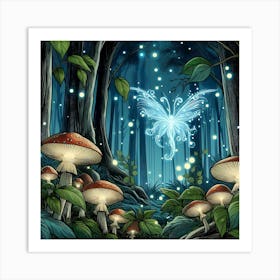 Mystical Mushroom Forest 7 Art Print