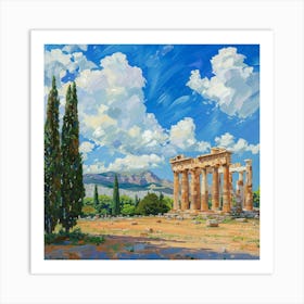 A Temple Of Olympian Zeus In Athens Oil Painting 1720009473 2 Art Print