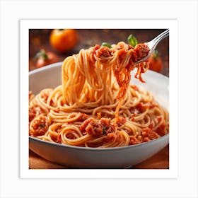 Spaghetti With Tomato Sauce Art Print