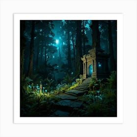 Forest At Night 22 Art Print