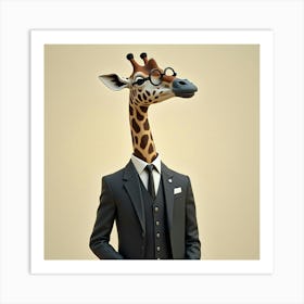 Flux Dev A Tall Slender Giraffe With A Gentle Calm Expression 1 Art Print