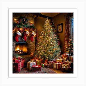 Christmas Tree In The Living Room Art Print