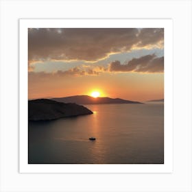 Sunset In Greece Art Print