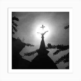 Silhouette Of A Church Art Print