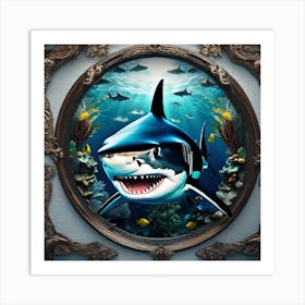 Shark In A Frame Art Print