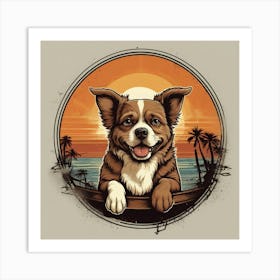 Beach Dog Art Print