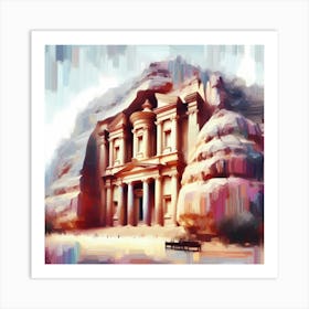 Ancient Petra in Jordan - Painting Art Print