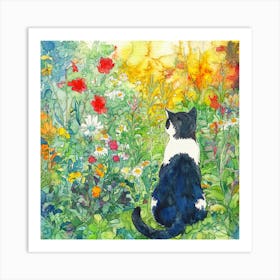 Cat moment of contemplation Art Print