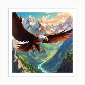 Eagle In Alps Art Print