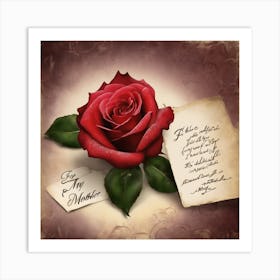 Rose For My Mother Art Print