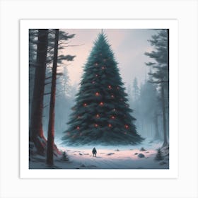 Christmas Tree In The Woods 15 Art Print