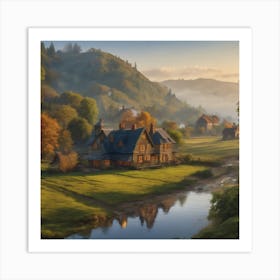 Village In The Countryside Art Print