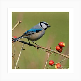 Tit on branch 22 Art Print