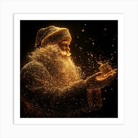 Santa Claus with Present Art Print