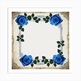 Blue Roses Frame 10 Art Print