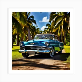 Classic Car In The Tropics Art Print