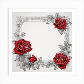 Frame With Roses 30 Art Print