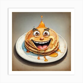 Cartoon Pancakes 1 Art Print