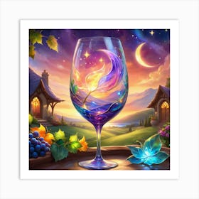 Mystical wine glass Art Print