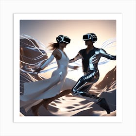 Couple In Virtual Reality 1 Art Print