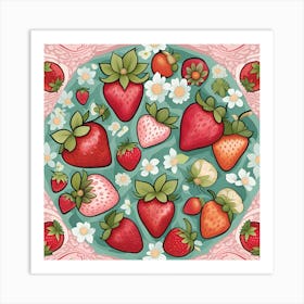 Strawberry Pattern Art Print