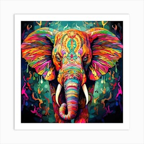 Elephant Painting 11 Art Print