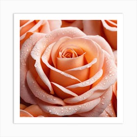 Peach Roses 2 Art Print