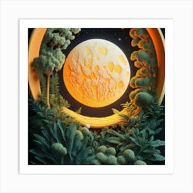 Full Moon In The Forest Art Print