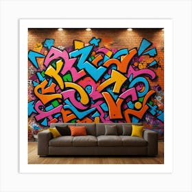 Urban Art Revolution: Graffiti on Brick Art Print