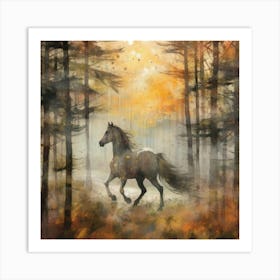 Horse In The Forest 1 Art Print