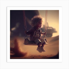 Child On A Swing Art Print