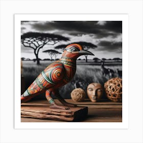 Tribal African Art a bird 3 Art Print