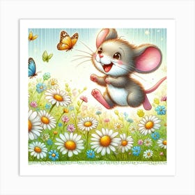 Little Mouse In The Meadow Art Print