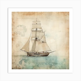 Vintage Sailboat 7 Art Print