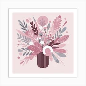 Scandinavian style, Pink bouquet 1 Art Print