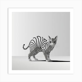 Zebra Cat Art Print